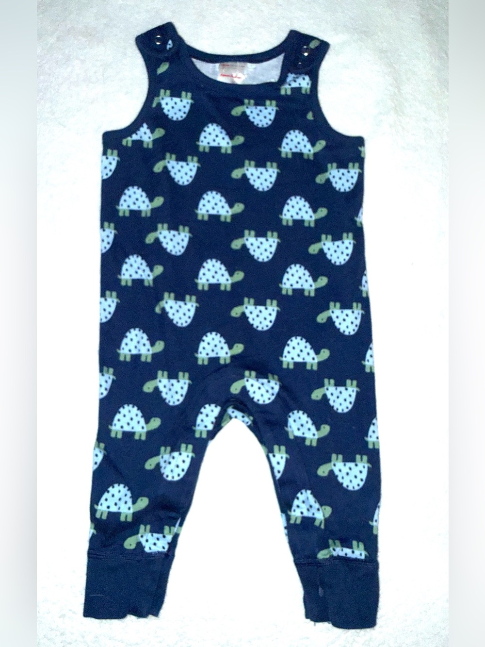 Hanna Andersson turtle romper, size 6-12 mos, EUC